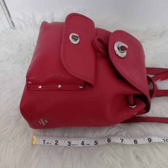Coach Small Leather Backpack - Red - Picture 8 of 13